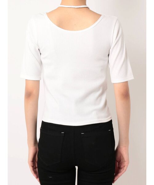 EMODA(エモダ)の「2WAYカッティングトップ(Tシャツ/カットソー・レディース・ホワイト/ブラック/ミント/ブラウン・FREE)」の9枚目の写真