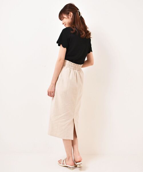 MAJESTIC LEGON（マジェスティックレゴン）の「スカラップデザイントップス（Tシャツ/カットソー・レディース・アイボリー/ネイビー/ブラック/ピンク・SMALL/MEDIUM）」の20枚目の写真