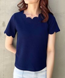 スカラップデザイントップス