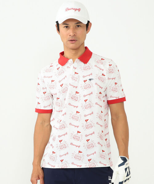 BEAMS GOLF ハンバーガー柄　ポロシャツ M ビームスゴルフ BEAMS GOLF（ビームスゴルフ）の「BEAMS GOLF ORANGE LABEL