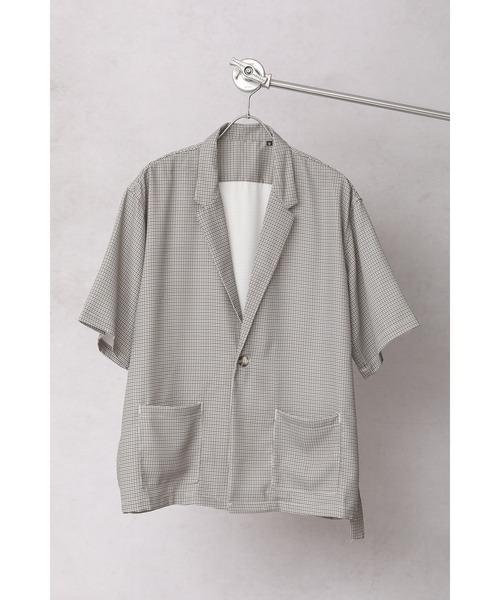 CREARE -LINO-(クレアーレリノ)の「ポリストレッチ テーラーシャツジャケット<セットアップ可>(テーラードジャケット・メンズ・カーキ/グレイッシュベージュ/サックスブルー/ブラック/ベージュ系その他・M/L)」の22枚目の写真