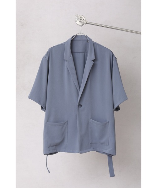 CREARE -LINO-(クレアーレリノ)の「ポリストレッチ テーラーシャツジャケット<セットアップ可>(テーラードジャケット・メンズ・カーキ/グレイッシュベージュ/サックスブルー/ブラック/ベージュ系その他・M/L)」の7枚目の写真