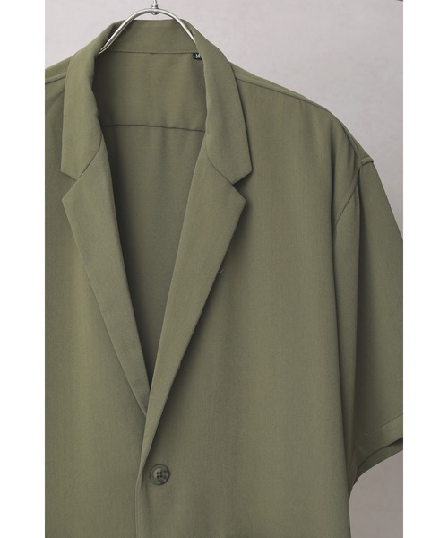 CREARE -LINO-(クレアーレリノ)の「ポリストレッチ テーラーシャツジャケット<セットアップ可>(テーラードジャケット・メンズ・カーキ/グレイッシュベージュ/サックスブルー/ブラック/ベージュ系その他・M/L)」の8枚目の写真
