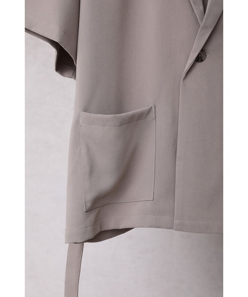 CREARE -LINO-(クレアーレリノ)の「ポリストレッチ テーラーシャツジャケット<セットアップ可>(テーラードジャケット・メンズ・カーキ/グレイッシュベージュ/サックスブルー/ブラック/ベージュ系その他・M/L)」の9枚目の写真