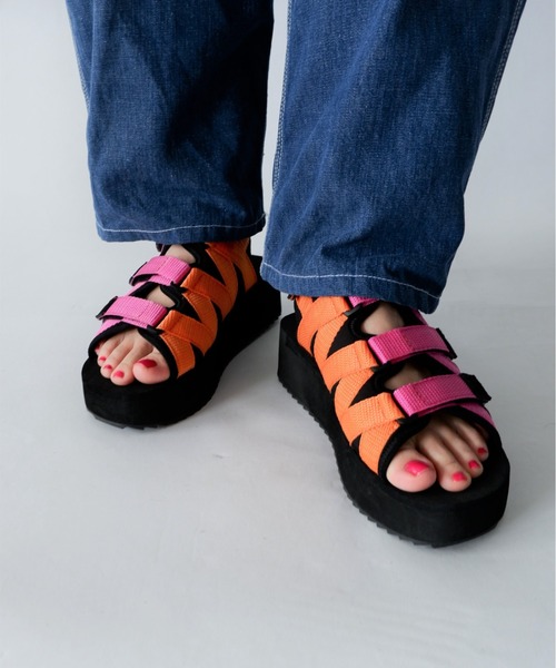 MANASTASH（マナスタッシュ）の「MANASTASH/マナスタッシュ　WS CLIFTY PLATFORM SANDAL　プラットフォームサンダル（サンダル・レディース・ブラック/ベージュ/マルチ/その他・38/36/37）」の4枚目の写真