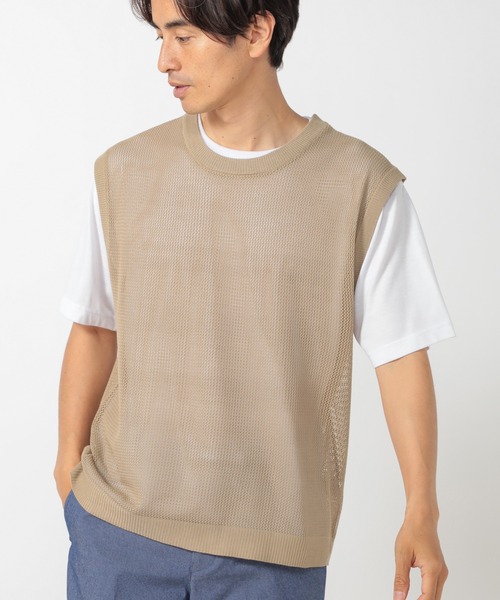 UNION STATION（ユニオンステーション）の「２WAYニットベストTシャツ（Tシャツ/カットソー・メンズ・ベージュ/ブルー/杢グレー・LL/M/L）」の3枚目の写真