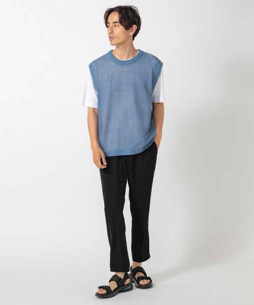 UNION STATION（ユニオンステーション）の「２WAYニットベストTシャツ（Tシャツ/カットソー・メンズ・ベージュ/ブルー/杢グレー・LL/M/L）」の9枚目の写真