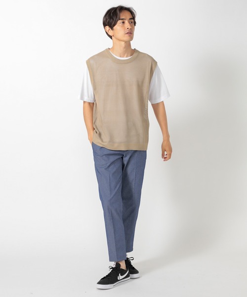 UNION STATION（ユニオンステーション）の「２WAYニットベストTシャツ（Tシャツ/カットソー・メンズ・ベージュ/ブルー/杢グレー・LL/M/L）」の10枚目の写真