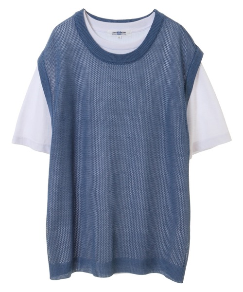 UNION STATION（ユニオンステーション）の「２WAYニットベストTシャツ（Tシャツ/カットソー・メンズ・ベージュ/ブルー/杢グレー・LL/M/L）」の13枚目の写真