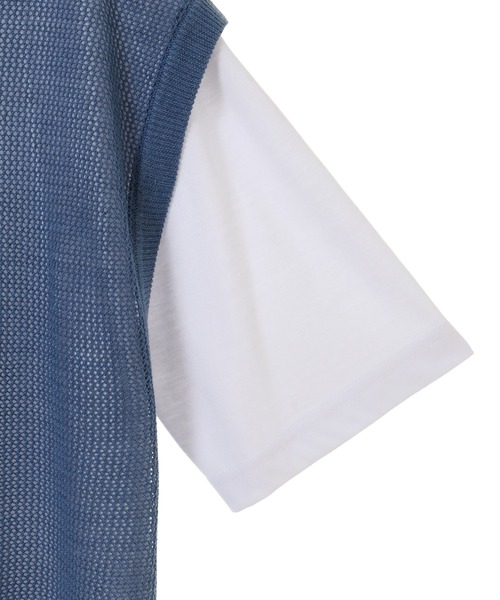 UNION STATION（ユニオンステーション）の「２WAYニットベストTシャツ（Tシャツ/カットソー・メンズ・ベージュ/ブルー/杢グレー・LL/M/L）」の7枚目の写真