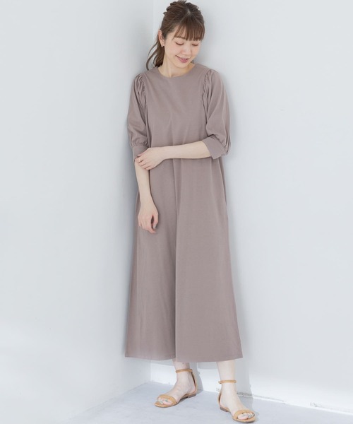 URBAN RESEARCH Sonny Label（アーバンリサーチサニーレーベル）の「ギャザースリーブカットワンピース（ワンピース・レディース・モカ/グレー系その他/ブラック・FREE）」の10枚目の写真