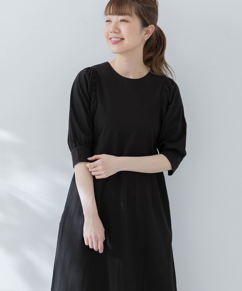 URBAN RESEARCH Sonny Label（アーバンリサーチサニーレーベル）の「ギャザースリーブカットワンピース（ワンピース・レディース・モカ/グレー系その他/ブラック・FREE）」の11枚目の写真