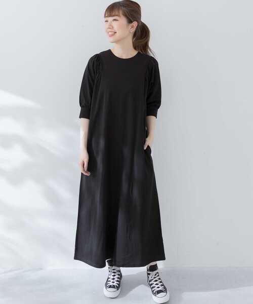 URBAN RESEARCH Sonny Label（アーバンリサーチサニーレーベル）の「ギャザースリーブカットワンピース（ワンピース・レディース・モカ/グレー系その他/ブラック・FREE）」の14枚目の写真