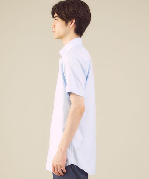 WORK TRIP OUTFITS GREEN LABEL RELAXING（ワークトリップアウトフィッツグリーンレーベル リラクシング）の「＜ 機能 / イージーアイロン・接触冷感 ＞ WTO ロイヤルオックス スリム ボタンダウン シャツ（ビジネスシャツ・メンズ・ライトブルー・SMALL/MEDIUM/LARGE/X-LARGE）」の6枚目の写真