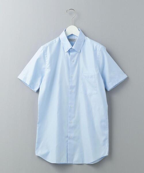WORK TRIP OUTFITS GREEN LABEL RELAXING（ワークトリップアウトフィッツグリーンレーベル リラクシング）の「＜ 機能 / イージーアイロン・接触冷感 ＞ WTO ロイヤルオックス スリム ボタンダウン シャツ（ビジネスシャツ・メンズ・ライトブルー・SMALL/MEDIUM/LARGE/X-LARGE）」の2枚目の写真