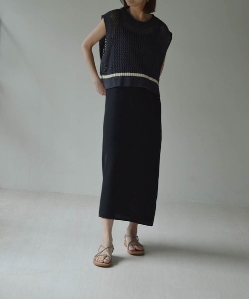 muure（ミュール）の「シンプルキャミワンピース（ワンピース・レディース・ブラック/ベージュ/グリーン・FREE）」の10枚目の写真