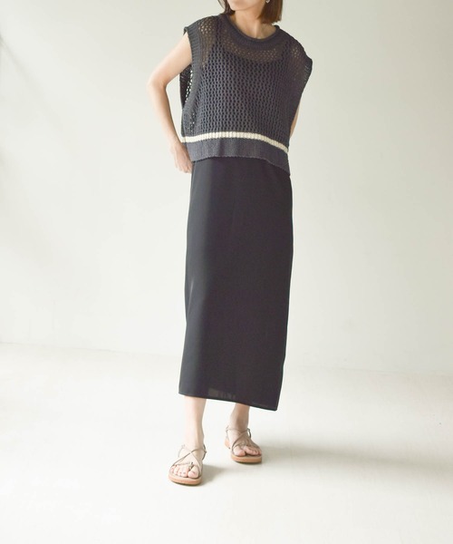 muure（ミュール）の「シンプルキャミワンピース（ワンピース・レディース・ブラック/ベージュ/グリーン・FREE）」の16枚目の写真