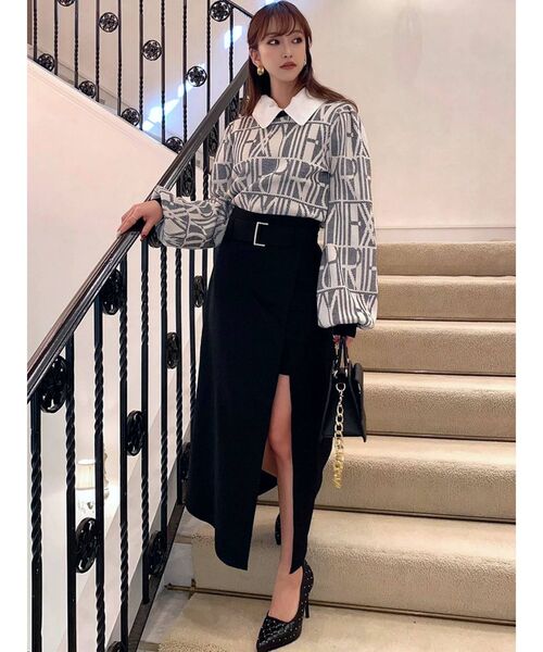 RESEXXY(リゼクシー)の「配色ベルトレイヤードスカート(スカート・レディース・ブラック/ブラウン/グリーン・FREE)」の6枚目の写真