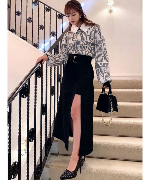 RESEXXY(リゼクシー)の「配色ベルトレイヤードスカート(スカート・レディース・ブラック/ブラウン/グリーン・FREE)」の4枚目の写真