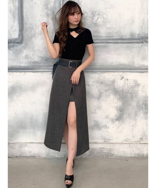 RESEXXY(リゼクシー)の「配色ベルトレイヤードスカート(スカート・レディース・ブラック/ブラウン/グリーン・FREE)」の10枚目の写真