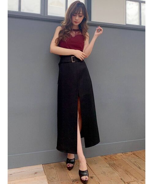 RESEXXY(リゼクシー)の「配色ベルトレイヤードスカート(スカート・レディース・ブラック/ブラウン/グリーン・FREE)」の11枚目の写真