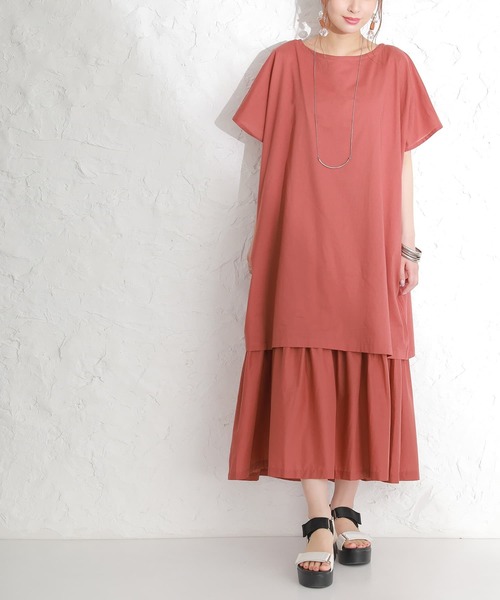 osharewalker（オシャレウォーカー）の「【廃盤】『チュニック×ペチワンピース2点SET』（ワンピース・レディース・モカ/ダークネイビー/テラコッタ・FREE）」の16枚目の写真