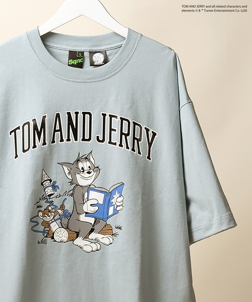 Tom&Jerry(トムアンドジェリー)の「【TOM&JERRY/トムとジェリー】T&Jカレッジロゴ プリントオーバーサイズ半袖Tシャツ(Tシャツ/カットソー・メンズ・ホワイト/チャコールグレー/ライトグレー/サックスブルー・M/L/XL)」の4枚目の写真