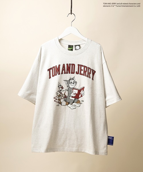 Tom&Jerry(トムアンドジェリー)の「【TOM&JERRY/トムとジェリー】T&Jカレッジロゴ プリントオーバーサイズ半袖Tシャツ(Tシャツ/カットソー・メンズ・ホワイト/チャコールグレー/ライトグレー/サックスブルー・M/L/XL)」の7枚目の写真