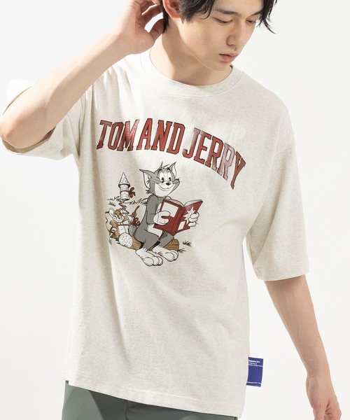 Tom&Jerry(トムアンドジェリー)の「【TOM&JERRY/トムとジェリー】T&Jカレッジロゴ プリントオーバーサイズ半袖Tシャツ(Tシャツ/カットソー・メンズ・ホワイト/チャコールグレー/ライトグレー/サックスブルー・M/L/XL)」の13枚目の写真