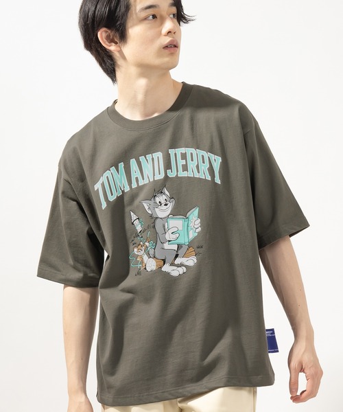 Tom&Jerry(トムアンドジェリー)の「【TOM&JERRY/トムとジェリー】T&Jカレッジロゴ プリントオーバーサイズ半袖Tシャツ(Tシャツ/カットソー・メンズ・ホワイト/チャコールグレー/ライトグレー/サックスブルー・M/L/XL)」の11枚目の写真