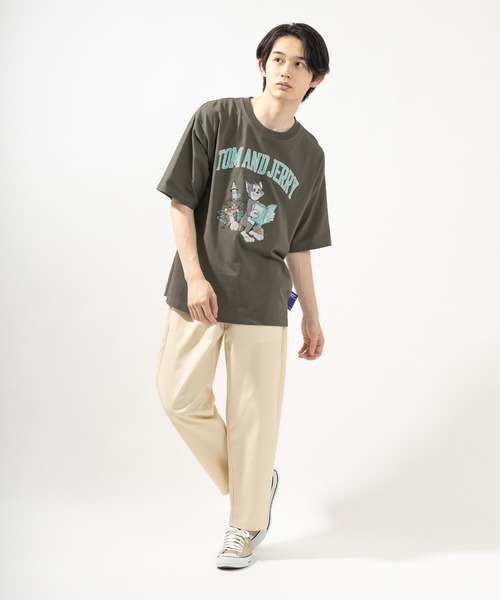 Tom&Jerry(トムアンドジェリー)の「【TOM&JERRY/トムとジェリー】T&Jカレッジロゴ プリントオーバーサイズ半袖Tシャツ(Tシャツ/カットソー・メンズ・ホワイト/チャコールグレー/ライトグレー/サックスブルー・M/L/XL)」の12枚目の写真