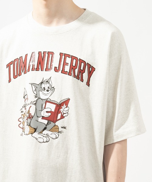 Tom&Jerry(トムアンドジェリー)の「【TOM&JERRY/トムとジェリー】T&Jカレッジロゴ プリントオーバーサイズ半袖Tシャツ(Tシャツ/カットソー・メンズ・ホワイト/チャコールグレー/ライトグレー/サックスブルー・M/L/XL)」の21枚目の写真