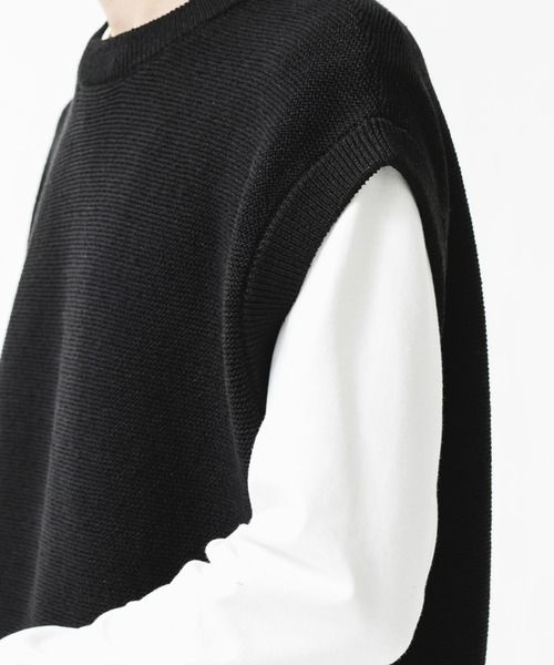 NANO universe(ナノユニバース)の「リネンブレンドニットクルーネックベスト(ベスト・メンズ・ブラック/ベージュ/グリーン系その他・M/L/S)」の13枚目の写真