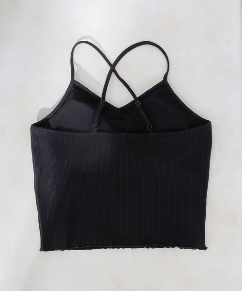 COLONY 2139（コロニートゥーワンスリーナイン）の「【WEB限定】カップ付きランダムテレコ短丈Vネックキャミソール(パット取り外し可)（キャミソール・レディース・ホワイト/ブラック/チャコールグレー/モカ/カーキ・FREE）」の14枚目の写真