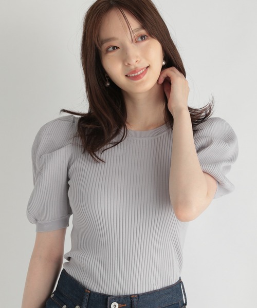 Andemiu（アンデミュウ）の「【オーガニック】リブソデタックニット958488（ニット/セーター・レディース・ブラック/グレー/オフホワイト/ピンク・FREE）」の3枚目の写真