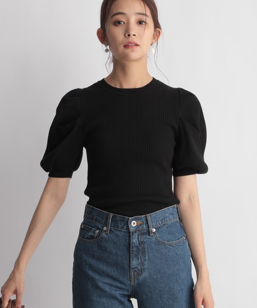 Andemiu（アンデミュウ）の「【オーガニック】リブソデタックニット958488（ニット/セーター・レディース・ブラック/グレー/オフホワイト/ピンク・FREE）」の14枚目の写真