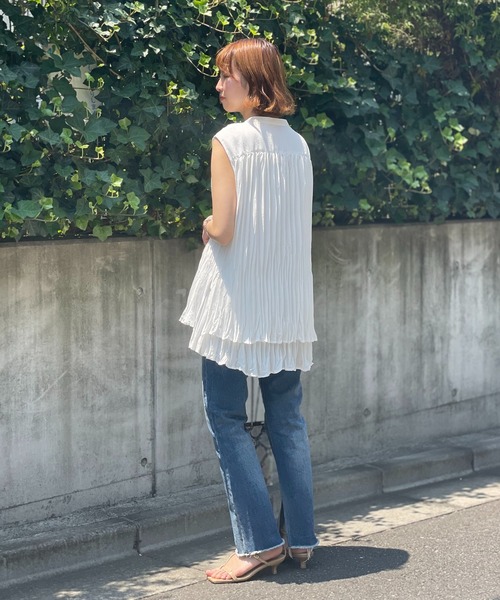 RIVE DROITE（リヴドロワ）の「ZOZOTOWN限定/ノースリレイヤードシャツ（シャツ/ブラウス・レディース・ブラック/オフホワイト/カーキ/イエロー・FREE）」の12枚目の写真