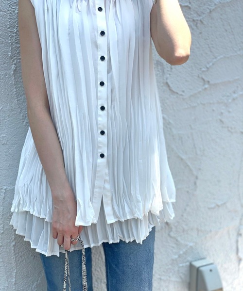 RIVE DROITE（リヴドロワ）の「ZOZOTOWN限定/ノースリレイヤードシャツ（シャツ/ブラウス・レディース・ブラック/オフホワイト/カーキ/イエロー・FREE）」の8枚目の写真