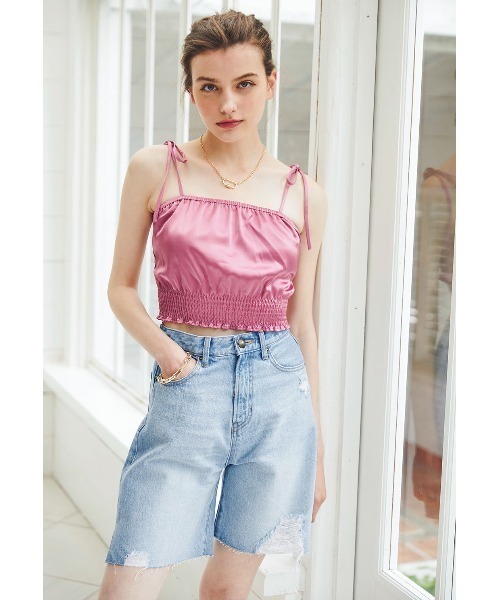 ALEXIA STAM（アリシアスタン）の「Denim Bermuda Shorts/デニムバミューダショーツ（デニムパンツ・レディース・ホワイト/ブルー・S/M/XS）」の2枚目の写真