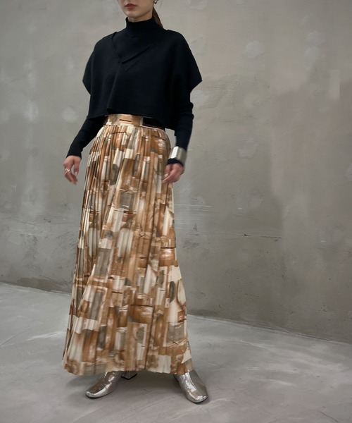 &g'aime（アンジェム）の「【&g'aime】アート柄プリーツスカート（スカート・レディース・ブラック/グレー/キャメル・FREE）」の20枚目の写真