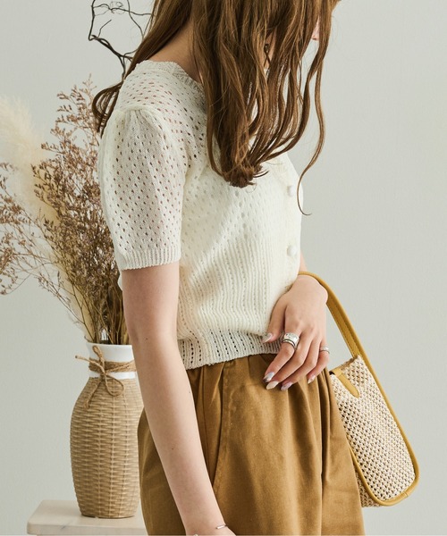 Ambre Neige(アンブルネージュ)の「サマーニットカーディガン/【WEB/EC限定商品】(カーディガン/ボレロ・レディース・ホワイト/ブルー/グリーン・FREE)」の6枚目の写真
