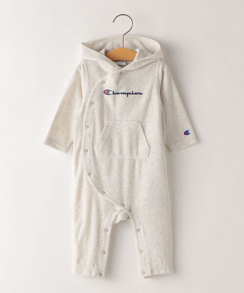 Champion（チャンピオン）の「【SHIPS KIDS別注】Champion:パイル フード ロンパース（ロンパース・キッズ・ベージュ系その他/ナチュラル/ライトブルー/ピンク・80/70）」の2枚目の写真