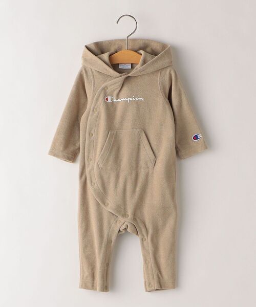 Champion（チャンピオン）の「【SHIPS KIDS別注】Champion:パイル フード ロンパース（ロンパース・キッズ・ベージュ系その他/ナチュラル/ライトブルー/ピンク・80/70）」の3枚目の写真
