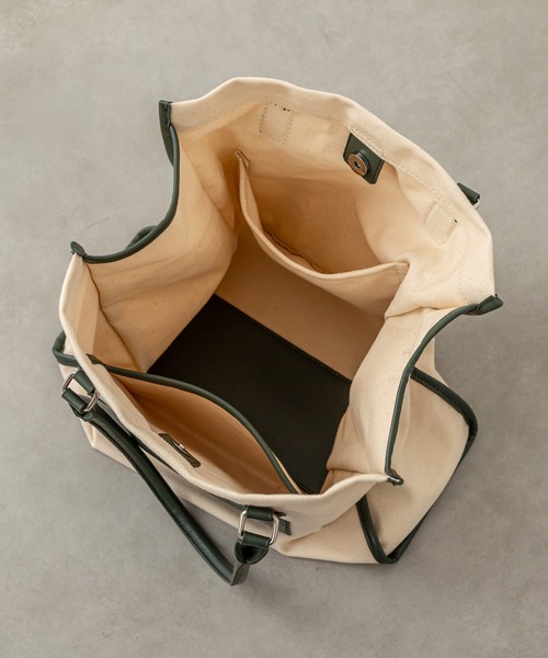 mystic（ミスティック）の「ケイタイポシェット付きトート（トートバッグ・レディース・ブラック/オリーブ・ONE SIZE）」の6枚目の写真