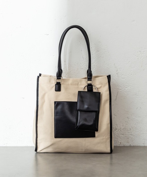 mystic（ミスティック）の「ケイタイポシェット付きトート（トートバッグ・レディース・ブラック/オリーブ・ONE SIZE）」の9枚目の写真