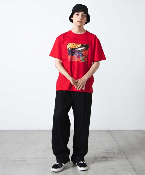 WEGO GRAPHICS（ウィゴーグラフィックス）の「WEGO/放課後アート部 陽ポジトロンT（Tシャツ/カットソー・メンズ・レッド/ホワイト・LARGE/MEDIUM/X-LARGE）」の6枚目の写真