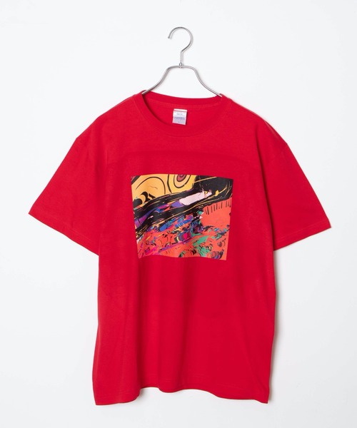 WEGO GRAPHICS（ウィゴーグラフィックス）の「WEGO/放課後アート部 陽ポジトロンT（Tシャツ/カットソー・メンズ・レッド/ホワイト・LARGE/MEDIUM/X-LARGE）」の14枚目の写真