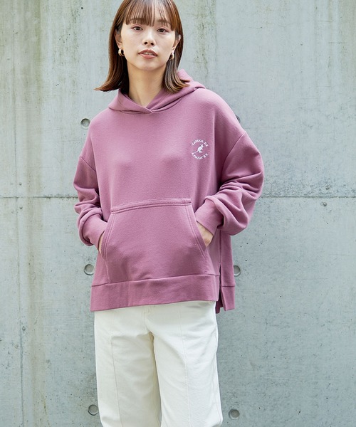 KANGOL EXTRA COMFORT(カンゴールエクストラコンフォート)の「【KANGOL EXTRA COMFORT(カンゴール エクストラ コンフォート)】《WEB限定》ロゴ刺繍 サイドスリット ビックシルエット パーカー(パーカー・レディース・グレー/ブラック/オフホワイト/ブルーグレー/パープル/アイボリー・M/L/LL)」の6枚目の写真