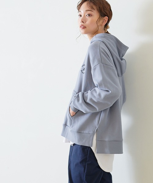 KANGOL EXTRA COMFORT(カンゴールエクストラコンフォート)の「【KANGOL EXTRA COMFORT(カンゴール エクストラ コンフォート)】《WEB限定》ロゴ刺繍 サイドスリット ビックシルエット パーカー(パーカー・レディース・グレー/ブラック/オフホワイト/ブルーグレー/パープル/アイボリー・M/L/LL)」の12枚目の写真