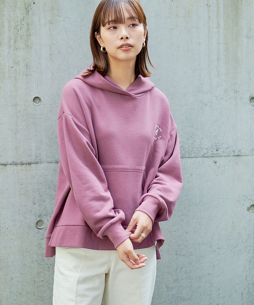 KANGOL EXTRA COMFORT(カンゴールエクストラコンフォート)の「【KANGOL EXTRA COMFORT(カンゴール エクストラ コンフォート)】《WEB限定》ロゴ刺繍 サイドスリット ビックシルエット パーカー(パーカー・レディース・グレー/ブラック/オフホワイト/ブルーグレー/パープル/アイボリー・M/L/LL)」の16枚目の写真